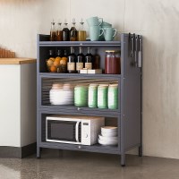 션 주방수납장 4단 이동식 진열장 철제 800x300