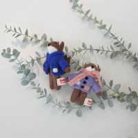 크리스마스 양모 자켓여우 오너먼트&키링