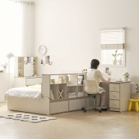 포니 공간분리 파티션 침대 프레임 책상 세트 1200 SS