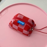 BIBI POUCH_cherry pink checkerboard
