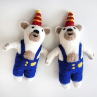 크리스마스 양모 파란바지곰 오너먼트&키링