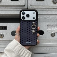 [블랙 범퍼] Midnight Black Polka Dot 글라스 범퍼 케이스