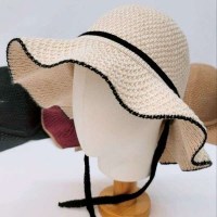[애슬릿]챙 넓은 벙거지 모자 울 버킷햇 가을 겨울 여성 니트 뜨개