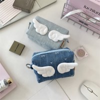 도레아 데님 날개 미니 파우치