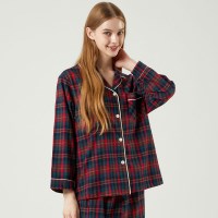 알콩단잠 여성잠옷 기모면 체크 라운지웨어 홈웨어 실내복 파자마