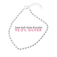 (실버) 3mm 볼 팔찌