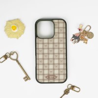 체크 리본 밀크티 맥세이프 글라스 폰케이스