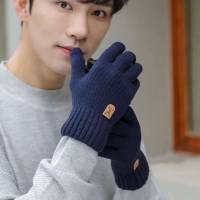 겨울 남자 겨울 터치장갑 기모장갑 심플한 니트장갑
