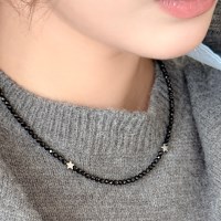 [선물포장] Black Spinel Star Beads Necklace