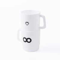 레잇 시그니처 플라스틱 스택머그컵 (화이트세트 / 2EA)