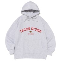 컬리지 아치 로고 후드 (화이트멜란지)