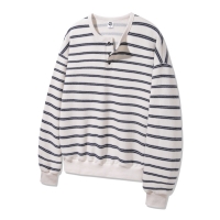 앨빈클로 3버튼 헨리넥 피치스킨 스트라이프 오버핏 맨투맨 MAR339 (