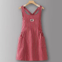 [토마]스트라이프 면 주방앞치마/예쁜 허리 면 앞치마(CN12021)