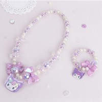 쿠로미 리본 스팽글 목걸이 팔찌 세트C87202