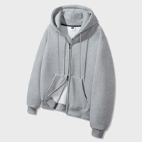 [기모] 앨빈클로 무지 레귤러핏 투웨이 기모 후드집업 AZH673 (4 COL