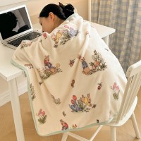 아모니 귀여운 토끼 극세사 일러스트 무릎 담요