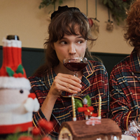 드맨시 긴팔 여성페어 딥레드 (피치기모)