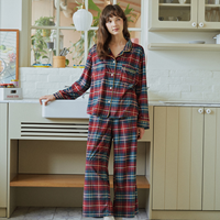 드맨시 긴팔 여성페어 딥레드 (피치기모)