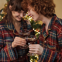 드맨시 긴팔 남성페어 딥레드 (피치기모)