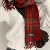 브렌디드 빈티지 타탄 체크 수술 머플러 롱목도리 큰목도리