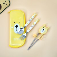 키친유 드림베어 마스코트 꼬마 스텐304 스푼포크 교정젓가락 케이스