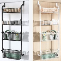 공간활용 문걸이 선반 철제 4단 틈새수납장 문에거는 행거