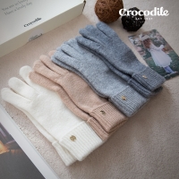 크로커다일 베이직 울 100% 핑거홀 터치 고급 장갑+선물케이스