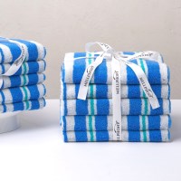 멜포니 뱀부타올 200g 스트라이프 블루 5장 묶음 16종 수건