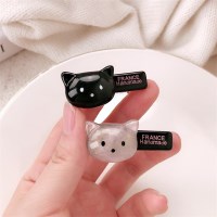 [무료배송] 프렌치 젤리캣 고양이 머리핀 헤어핀 2P세트