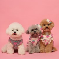 스트로베리 겨울옷 양면 양털 조끼 강아지패딩