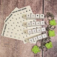 커스텀 응원 문구 키보드 키캡 키링 3종 네잎클로버 시험 수능 합격