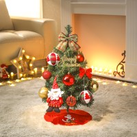 60cm 꼬깔 산타 스카치 트리 풀세트(전구 포함) 미니 크리스마스 완