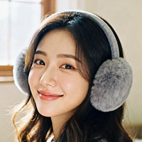 히키스 뚱카롱 방한귀마개 접이식 겨울 귀도리 여성 남성 커플