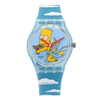 스와치 손목 시계 공용 젤리 SIMPSONS ANGEL SO28Z115