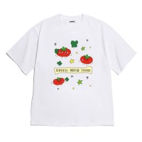 [반팔티셔츠 행운토마토]오버핏 여름티 홈웨어 잠옷 커플티 생일 웃