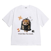 [반팔티셔츠 봉지냥]오버핏 여름티 홈웨어 잠옷 커플티 생일 웃긴선