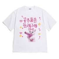 [반팔티셔츠 고양이공주]오버핏 여름티 홈웨어 잠옷 커플티 생일 웃
