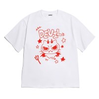 [반팔티셔츠 악마냥]오버핏 여름티 홈웨어 잠옷 커플티 생일 웃긴선