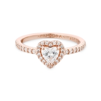 판도라 반지 엘리베이티드 하트 클리어 로즈188421C02