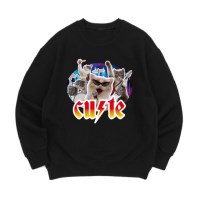 [맨투맨 고양이밴드]오버핏 가을 겨울 홈웨어 잠옷 커플티 생일 웃긴