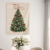 크리스마스 일러스트 겨울 감성 그림 패브릭 포스터 - 12.리본트리