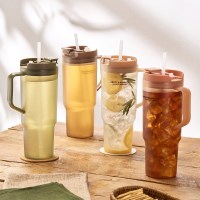 에스테반호프 콜드컵 1200ml 손잡이 빨대 텀블러 플라스틱컵 4color