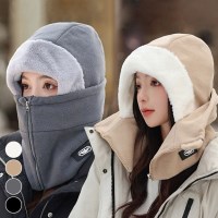 후리스 스키장 넥워머 마스크 지퍼식 퍼 바라클라바