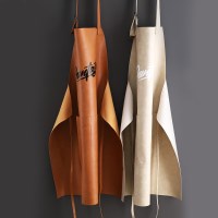 멜로우 레터링 가죽 앞치마 - 길이조절, 주머니