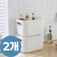 더조은 팬트리 다용도 화이트 리빙박스 (뚜껑포함) 1+1