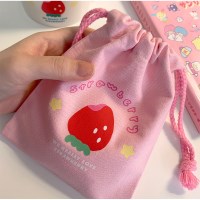 딸기과즙 팡팡 - 페브릭 파우치