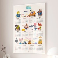 디즈니 주토피아1 2026 캘린더 프레임 포스터 액자 그림