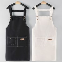 1+1 캔버스 주방 앞치마 원피스형 방수 카페 바리스타 어린이집
