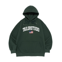 [기모/NO기모] 플래그 로고 후드티셔츠 (그린)