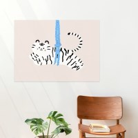 액막이 명태 풍수 그림 액자 가로형-14. 액막이 백호 가로